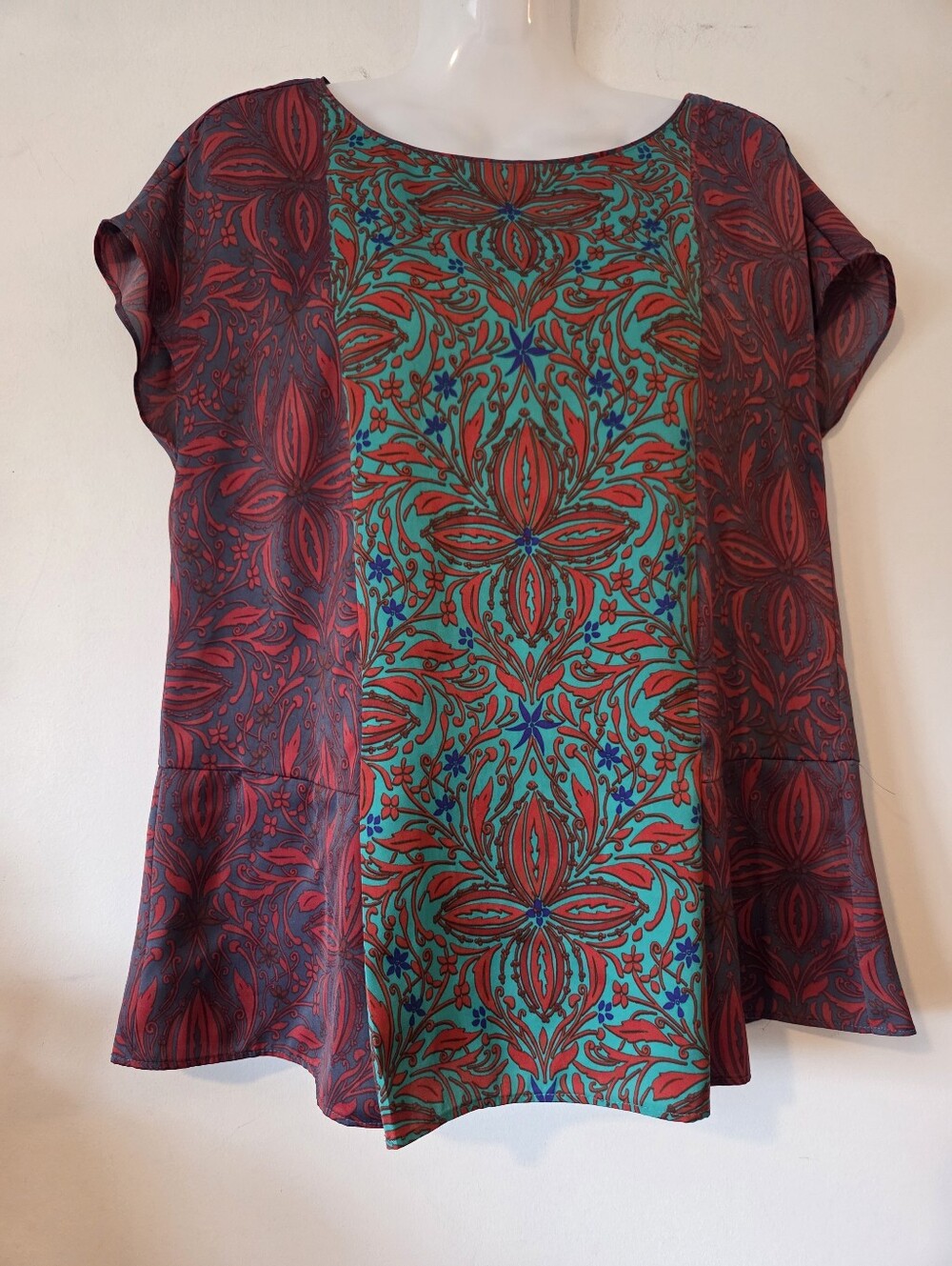 RACHEL Rachel Roy Multi-colour Floral Scoop Neck Tunic Blouse
